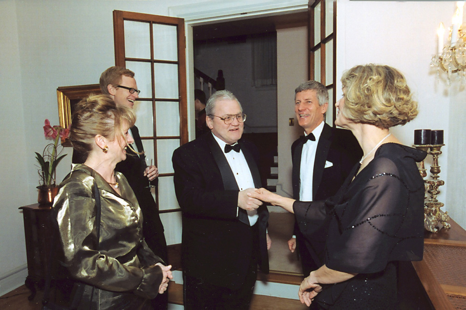 Being greeted at the Ambassador’s Residence