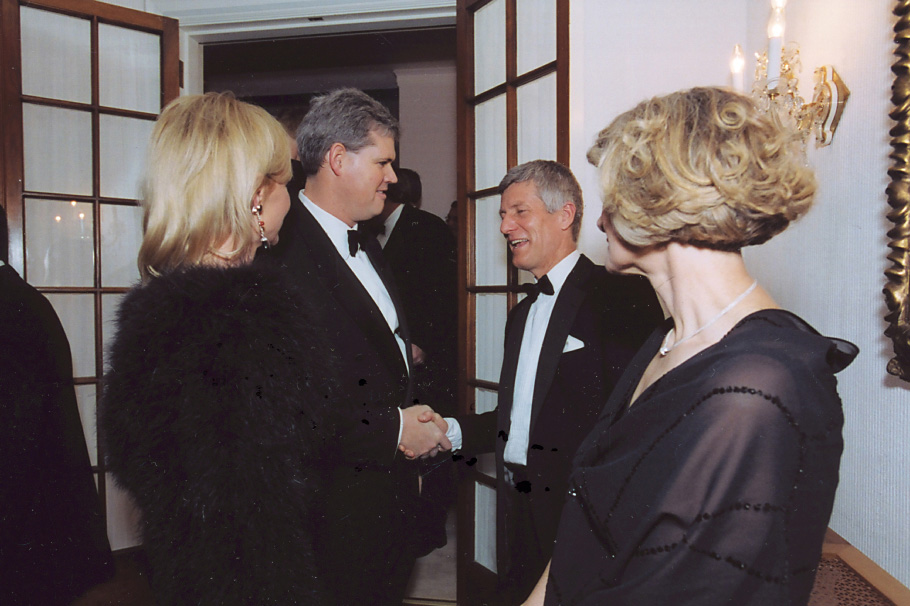 Being greeted at the Ambassador’s Residence