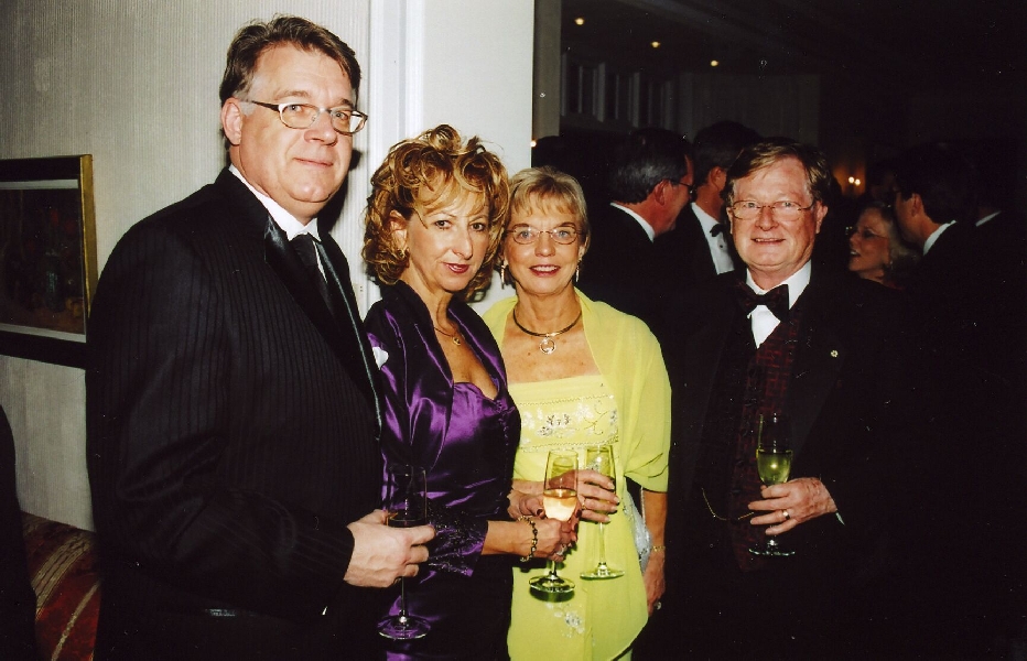 Dr. Wilbert Keon (right) at reception in Residence