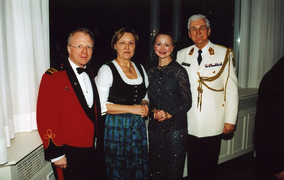 Major and Mrs. Martin, General and Mrs. Heck, at reception in Residence